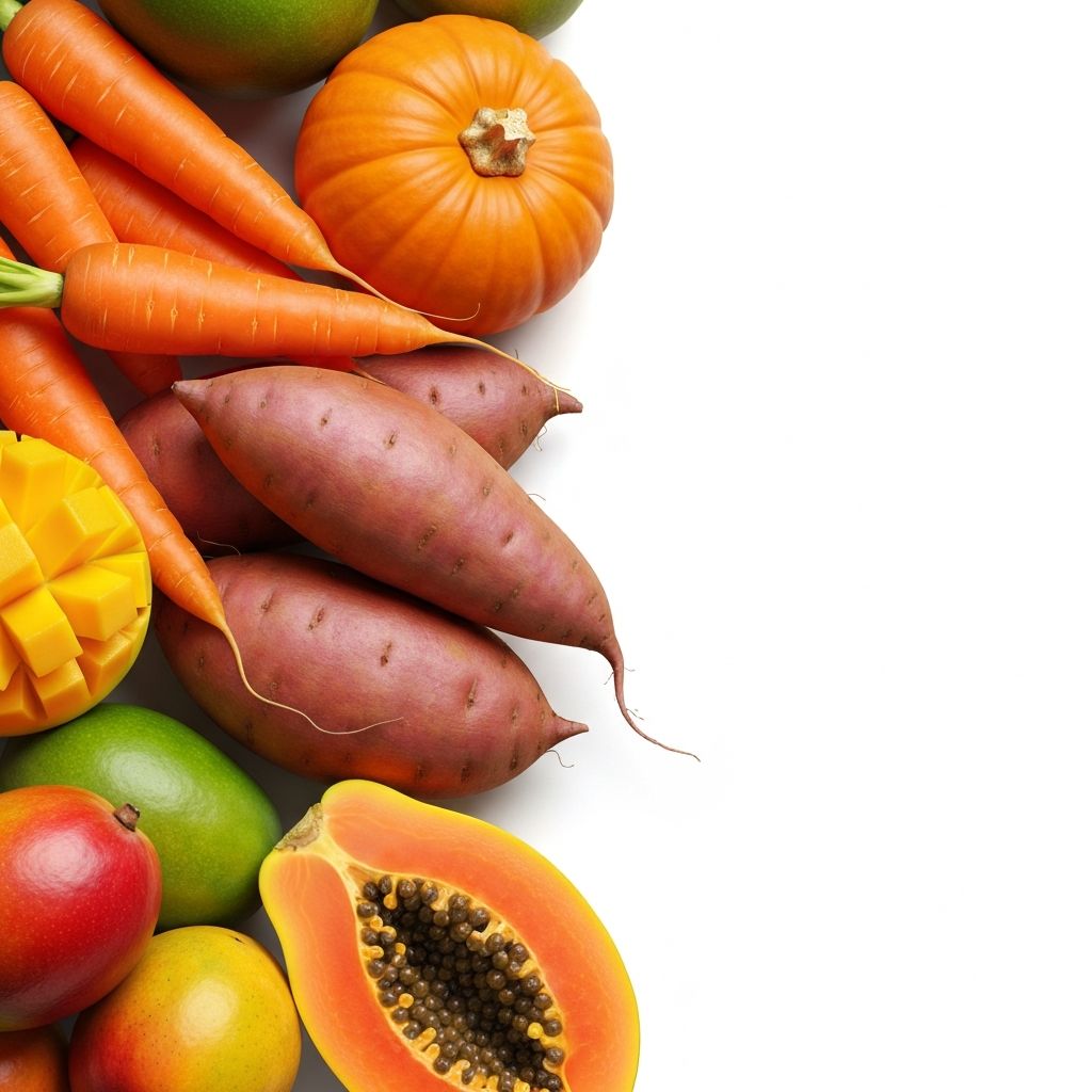 Vibrant orange vegetables rich in beta-carotene