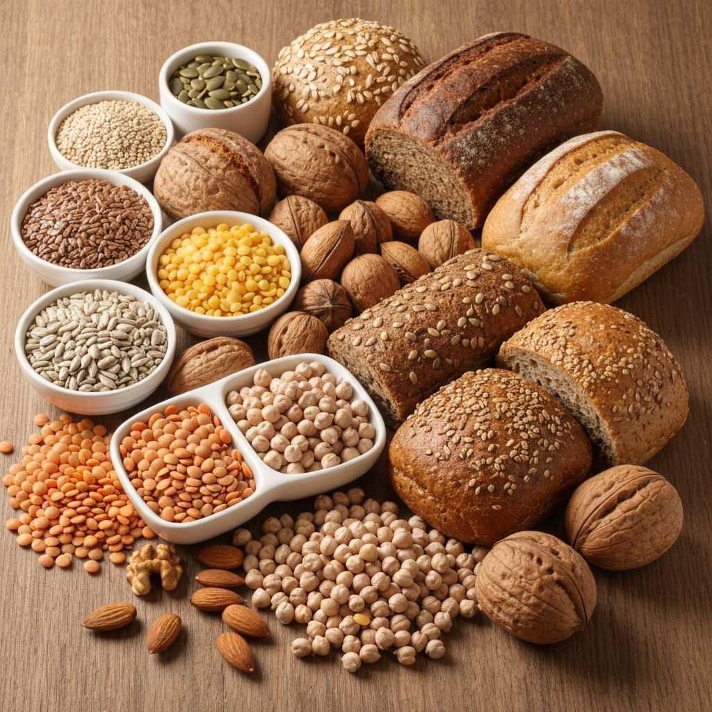 Legumes, grains and nuts rich in phosphorus